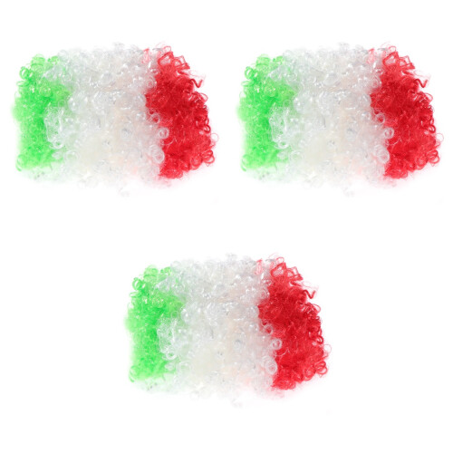 3St Voetbalfans Pruik Multi Polyester Voor Cosplay En Supporters 1