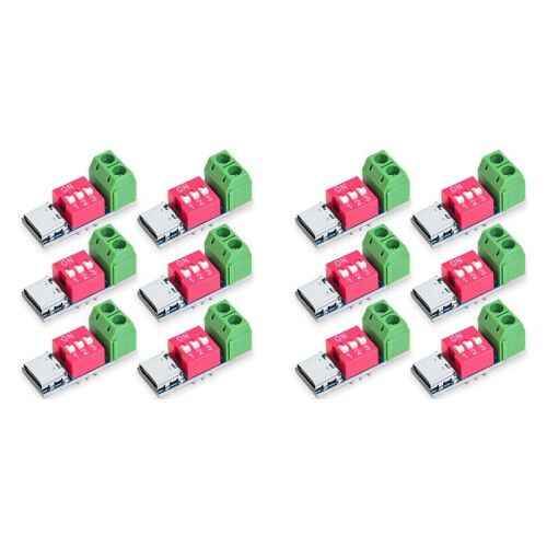 USB-C PD Trigger Board Module PD/QC Decoy Fast Charging USB Type-C to 12V High Speed Charger Power Output Boost 12pcs