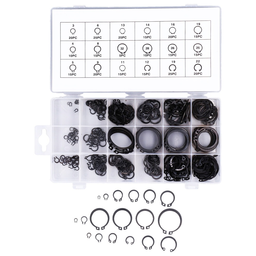 Replacement Clips Snap Ring Assortment Retaining Ring Set With Open End Design For Grooved Shafts Wide Variety Of Securing Tasks In Automotive 9370362883759