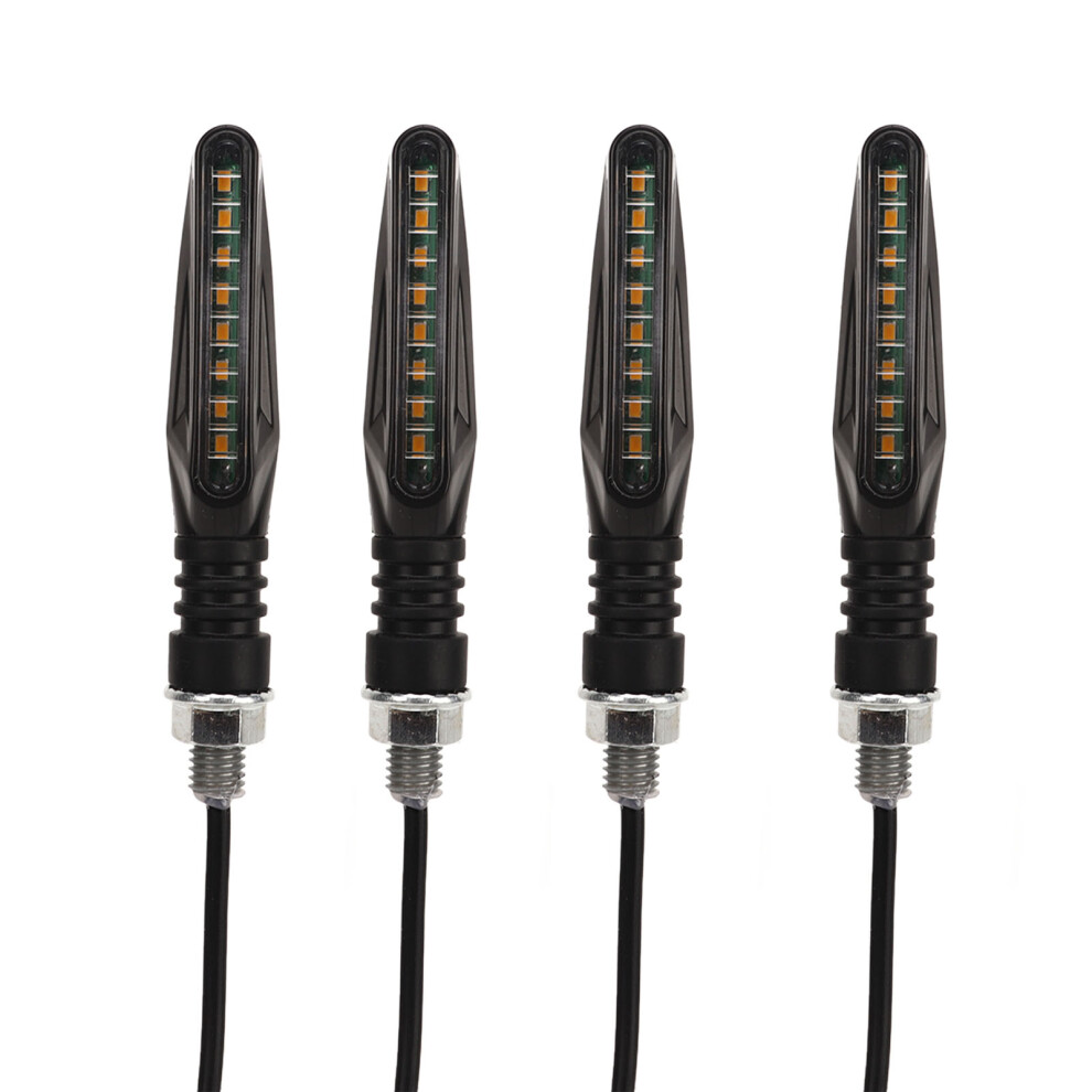 Easy To Install Motorcycle Blinkers Indicator Turn Signal Flowing Led Universal Fit12v With Daytime Running Super Bright Performance Amber/Light 9180479452638
