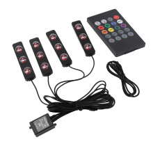 Flexible Water Resistant LED Strip Light Car LED Strip Light Multicolor Car Interior Atmosphere Lights Built In Sound Sensitive Function Wireless