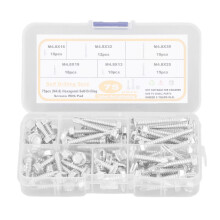 High Strength Stainless Steel Self Tapping Screws Corrosion Resistant Various Size Hex Washer Self Drilling Screws For Sheet Metal Thread Repair