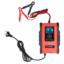 Intelligentes 7-stufiges Ladegerät für Bleiakkumulatoren mit Impulsreparaturfunktion, LCD-Anzeige und Ladeschutz für Auto, Boot, Motorrad,