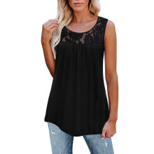 Lightweight Sleeveless Tunic Tops For Women Loose Fit Scoop Neck Pleated Design Flowy Blouse Soft And Stretchy Fabric Feminine And Flowy Versatile