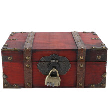 Premium Wooden Material Vintage Wooden Storage Box Antique Treasure Chest With Latch Design Delicately Structured Handcrafted Durable