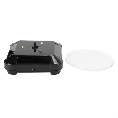 Clockwise Or Counterclockwise Rotation Battery Double Use Motorized Display Led Light For Better Display Rotating Showcase Tray Base Solar Powered