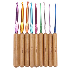 Knitting Needles Crochet Hooks Set Aluminum Alloy Bamboo Handles Ergonomic Soft Grips Smooth Tips For Delicate And Chunky Yarn Projects