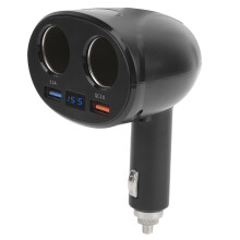Schwenkbares Autoladegerät mit Überspannungsschutz und zwei USB-Schnellladeanschlüssen, universell passend für 12V/24V-Fahrzeuge, integrierte