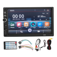 Multimedia Car Stereo HD Touch Screen Double Din Bluetooth Hands-Free FM Radio Mirror Link Reversing Camera TF Card USB Voice Assistant Compatible