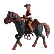 Authentic Detail Horse Rider Figurine, Realistic Riding Figurine Farm Animal Collection Crafted with Precision Premium Plastic Toys with Movable