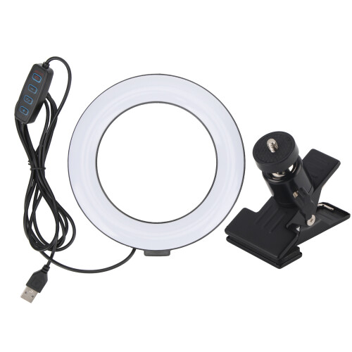 Video Conference Ring Light With Adjustable Brightness, Color Temperature Adjustment USB Powered Live Streaming Lighting Compact Design Stability And