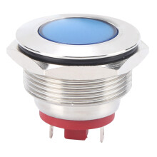 Signalleuchte LED, wasserdicht, universell, blau, vernickeltes Messing, geringer Stromverbrauch, energiesparend, staubdicht, weiches Licht, lange