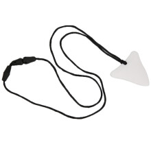 Colar mordedor para bebês em fase de dentição, brinquedo sensorial para desenvolvimento da coordenação motora oral, feito com silicone de