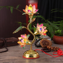 Premium Alloy Base And Glass Lampshade - Durable Buddhist Lamp With Versatile Decoration For Living Rooms And Temples, Beautifully Combining