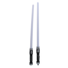 RGB Colors LED Light Up Sabers2In1Galaxy War Fighter Dual Blade Toy Swords With Motion Sensitive Sound Effects Comfortable Metal Handle