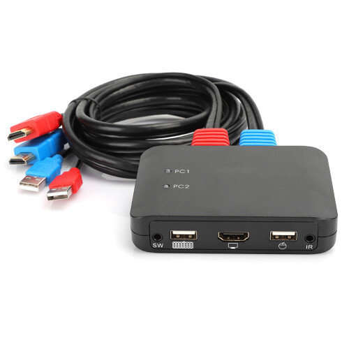 Παγκόσμιος διακόπτης HDMI KVM Έξοδος USB 2 θυρών Υποστηριζόμενη ανάλυση 4K Συμβατό με