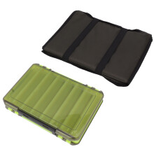 Double Sided Fishing Lure Storage Case Waterproof Tackle Organizer With14Compartments Quick Identification Durable Seal Light And Easy To Carry UV