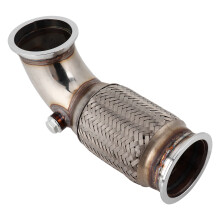 Rustfritt stål turbo Y-rør opp-rør for Ford 6.0L motorer fleksible seksjoner doble O2-plugger lav profil 90 graders vinkel høy kvalitet holdbar