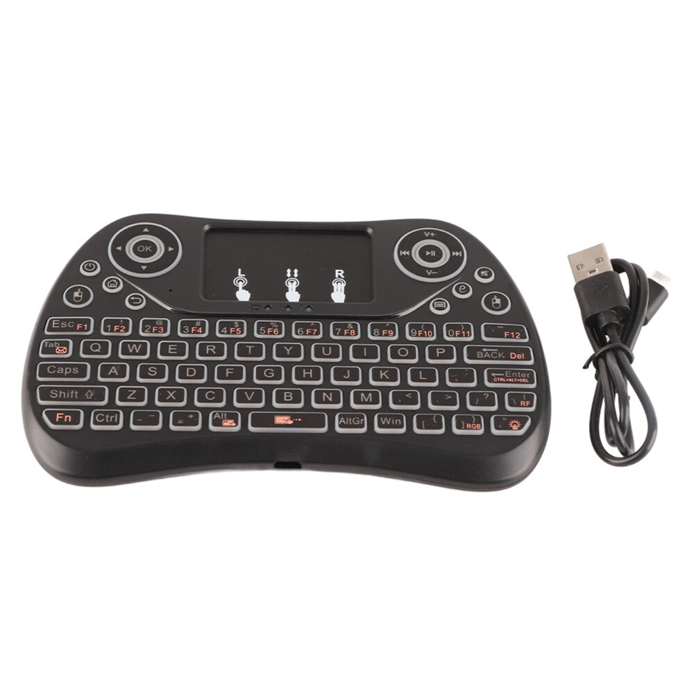 Wireless Remote Control Mini Wireless Keyboard With Qwerty Keypad Touchpad Mouse Rgb Backlit Rechargeable Battery Handheld Design3in1 9009879123897