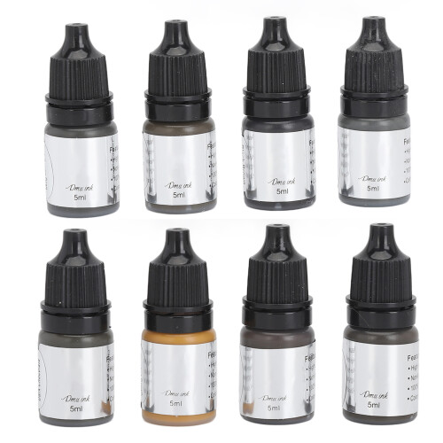 8 Colors 40ml Eyebrow Tattoo Practice Ink for Microblading & Brow Makeup 1