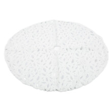 Plush Christmas Tree Skirt, Luxury Christmas Tree Skirt with Silver Pattern Stunning Christmas Tree Decoration Multi Purpose Fluffy Mat for Family