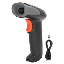 Handheld QR-lezer met schokbestendige siliconen beschermhoes, draadloze barcodescanner met batterij-indicator, snelle decodering voor logistiek en