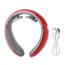 Masajeador de cuello con tecnología EMS para drenaje linfático y relajación muscular profunda. 6 programas de masaje. 9 niveles de intensidad.