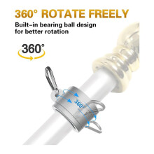 6 Pair Aluminum Alloy Flag Pole Rings 1In, 360 Degree Rotating Flag Mounting Rings for 0.75-1.02 Inch Diameter Flagpole