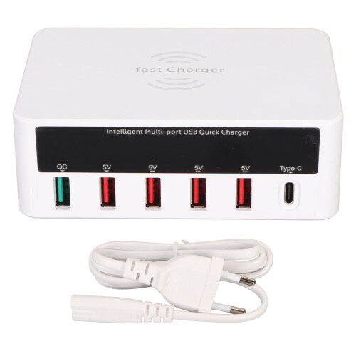 6-Port 50W Drahtlose USB-Ladestation, EU-Stecker, Wärmeableitung 1