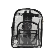 Spacious Clear Backpack Waterproof Heavy Duty With Padded Shoulder Straps, Transparent Bookbag For Stadium Concerts College School Workplace