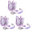 3Ensembles Laisse Poignet Anti- Harnais Violet 2