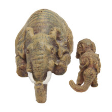 WJ7041 Hand Painted Resin Elephant Statue Baby