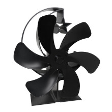 Stove Fan 6-Blades Thermoelectric Black Log Burner
