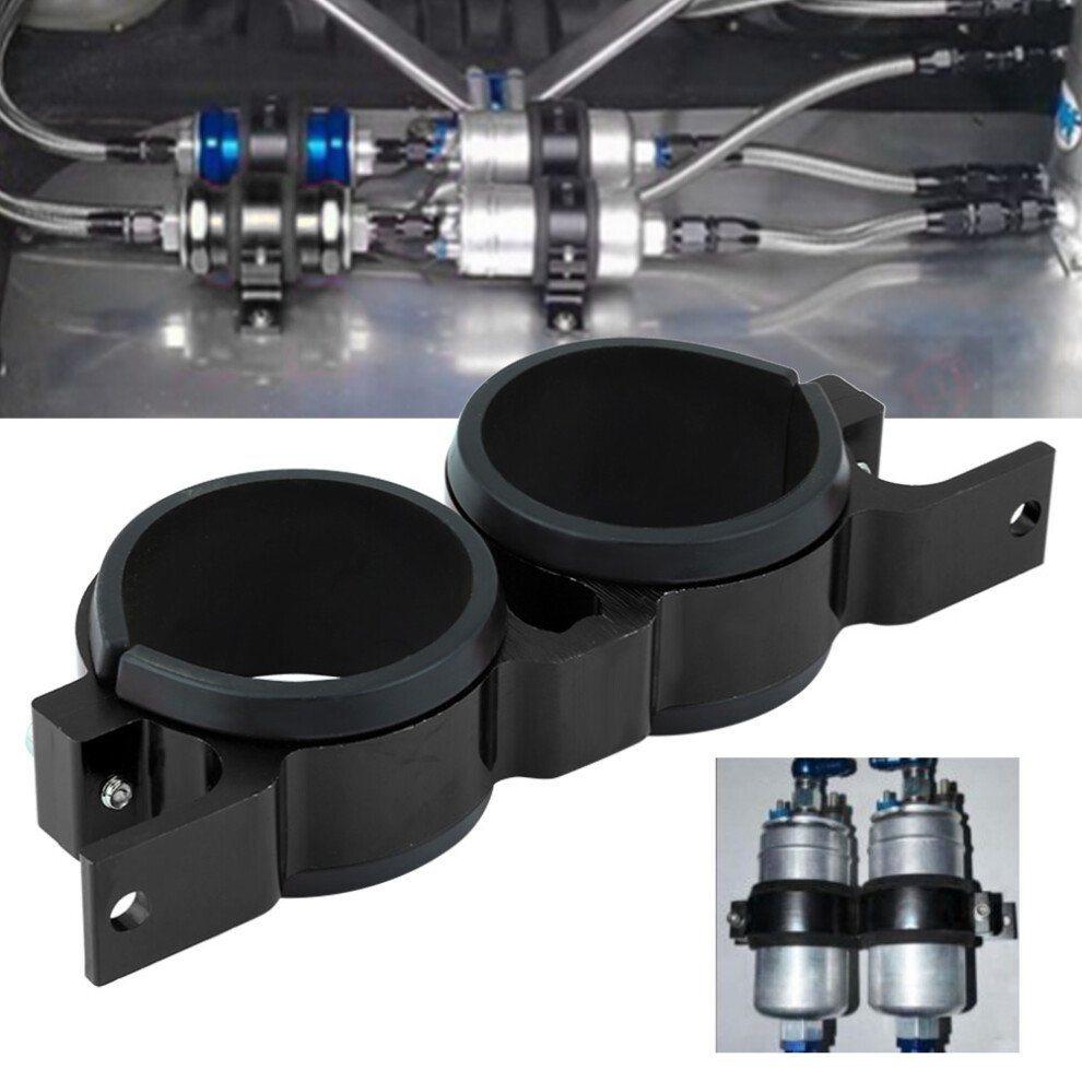 Aluminum Alloy 60Mm Dual Fuel Pump & Filter Mounting Bracket Black 8021392810529