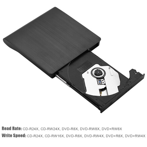 Εξωτερική μονάδα CD DVD USB3.0Burner Reader Writer Plug and Play Υψηλής ταχύτητας Λεπτός σχεδιασμός 2