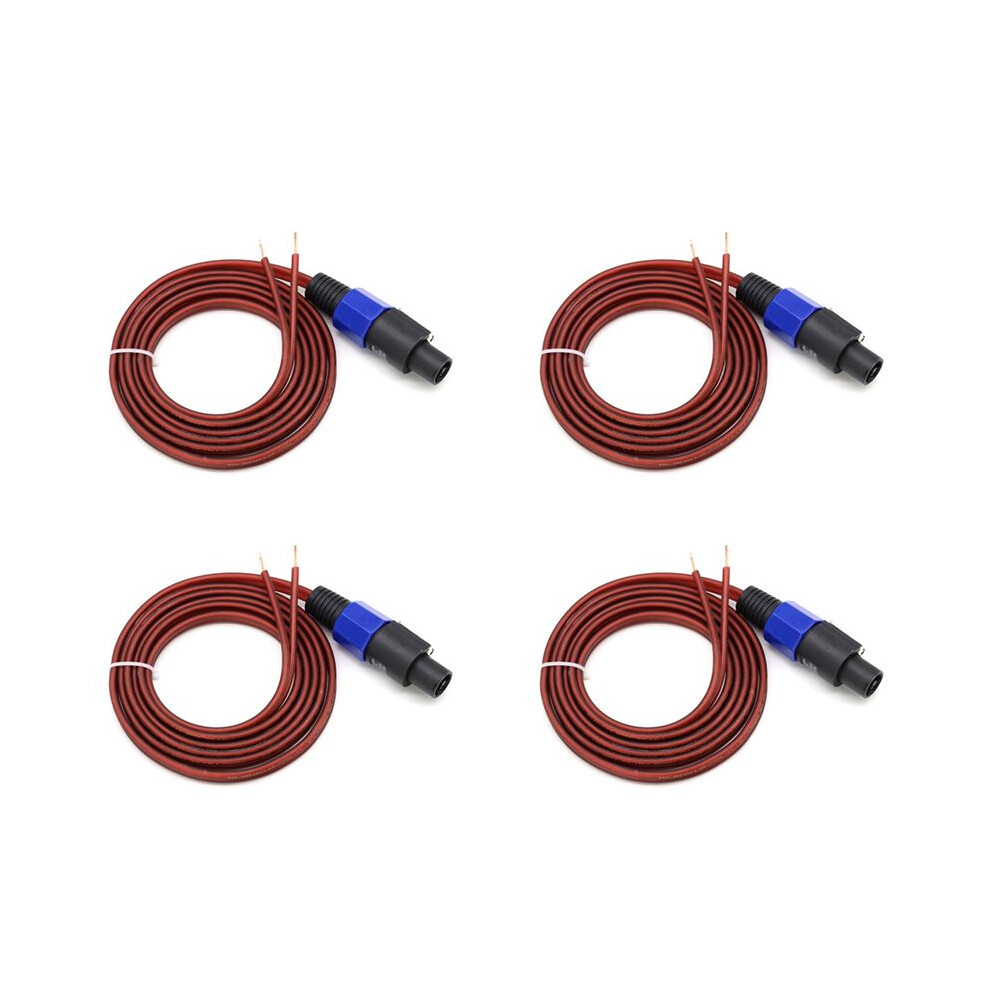4X Speaker Cable Bare Wire Open End Cable, Speakon To Speaker Wire Audio Cord Amplifier Connection Cord For Dj/Pa 6033241030165