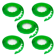 (5 Pack - 50m) KCT 10-50 Metre Green Flexible Plastic Lawn Edging Grass Border with Pegs Garden Edger Heavy Duty Flower Bed