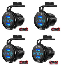 4X Quick Charge Socket 60W USB-C Multiple Car Charger Socket PD 3.0 & Two QC3.0 with Touch Fast Car Adapter