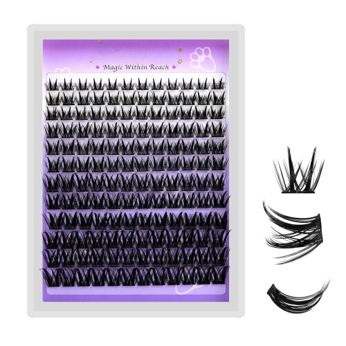 Wispy Lash Clusters8-18mm, 144 τεμάχια, απαλή λεπτή ταινία, DIY μεμονωμένες βλεφαρίδες για 1