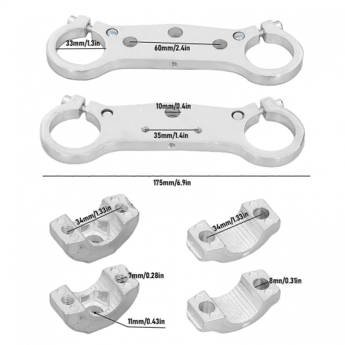 Front Shock Absorber Direction Device Upper Lower Plate Compatible with 4749cc Mini Motorcycle Modification 1