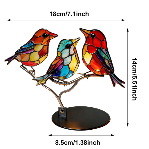 Metal Bird Figurine Ornament Style B 2