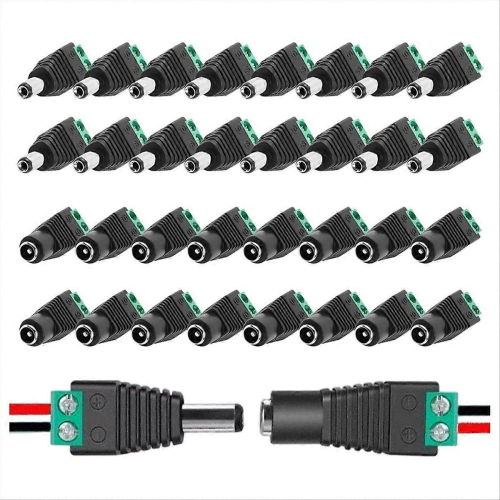 32PCS DC Connectors 5.5mm X 2.1mm Male/Female Compatible with LED, CCTV, DIY Electronics 2