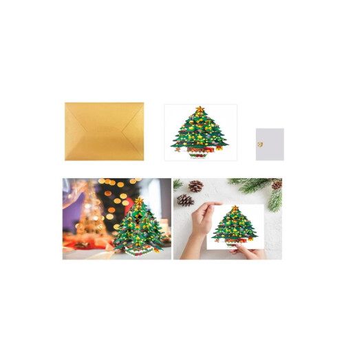 Cartão de Natal 3D Pop-up com Árvore de Natal e Luzes LED 1