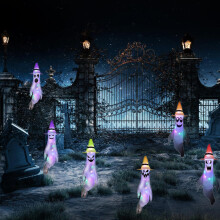 Halloween-Geist-Windsack mit LED-Lichtern, 15 cm Luftaustritt, 110x57 cm Gartendekoration