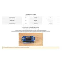 Waveshare Unterbrechungsfreie Stromversorgung USV-HAT für Raspberry Pi Zero-Serie (Pinheader Sollte GelöTet Werden), Stabile 5-V-Ausgangsleistung