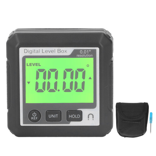 Mesure d'angle précise, compact et portable, rapporteur d'angle numérique, conversion degrés, écran LCD rétroéclairé, base magnétique, 3 en