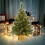 Pre-Lit Mini Christmas Tree with Warm White LEDs PVC PE 4