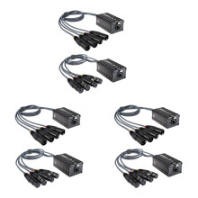 3 Paar XLR-Stecker/-Buchse, 4-Kanal-Snake-3-Pin-XLR/DMX-auf-Ethercon-RJ45-Cat5/Cat6-Ethernet-Extender für Live-Bühnen, Schwarz