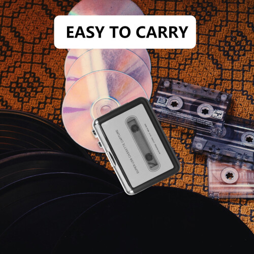 Draagbare USB-cassettespeler met MP3-conversie en design. 2