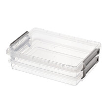 Plastic Storage Bins With Snap Tight Latches Portable Project Case Stackable Storage Containers Clear File Box For Organizing A4Paper Durable